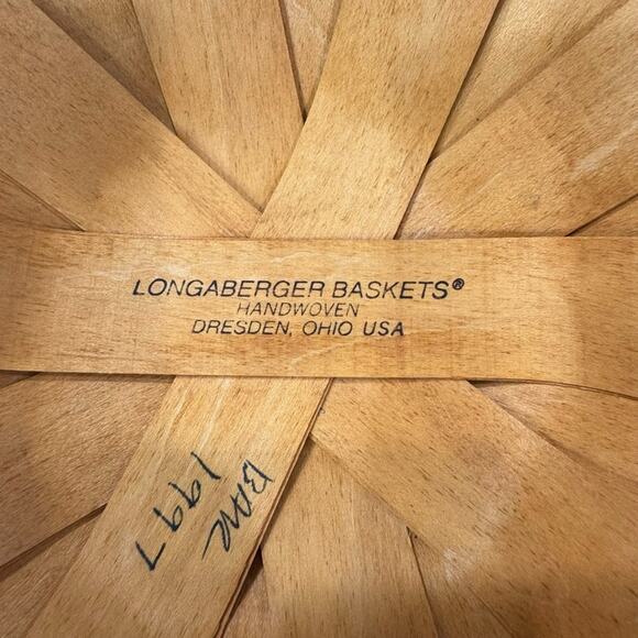 Vintage 1997 Longaberger corn basket Large Woven Basket with Handles & liner - Picture 8 of 11